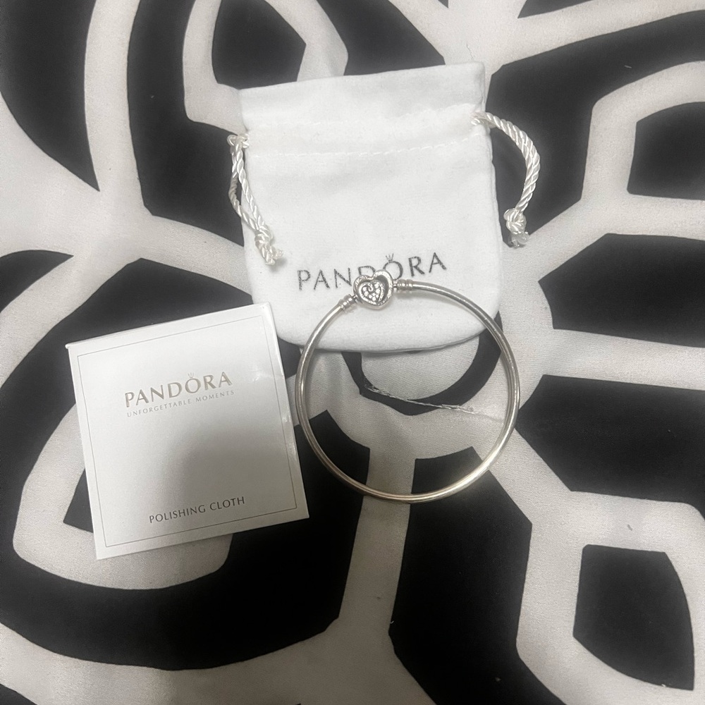 Pandora Silver Bracelet with Heart Charm